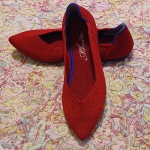 Mhuire Sz 8.5n Deep Red Breathable Flats. NWOT